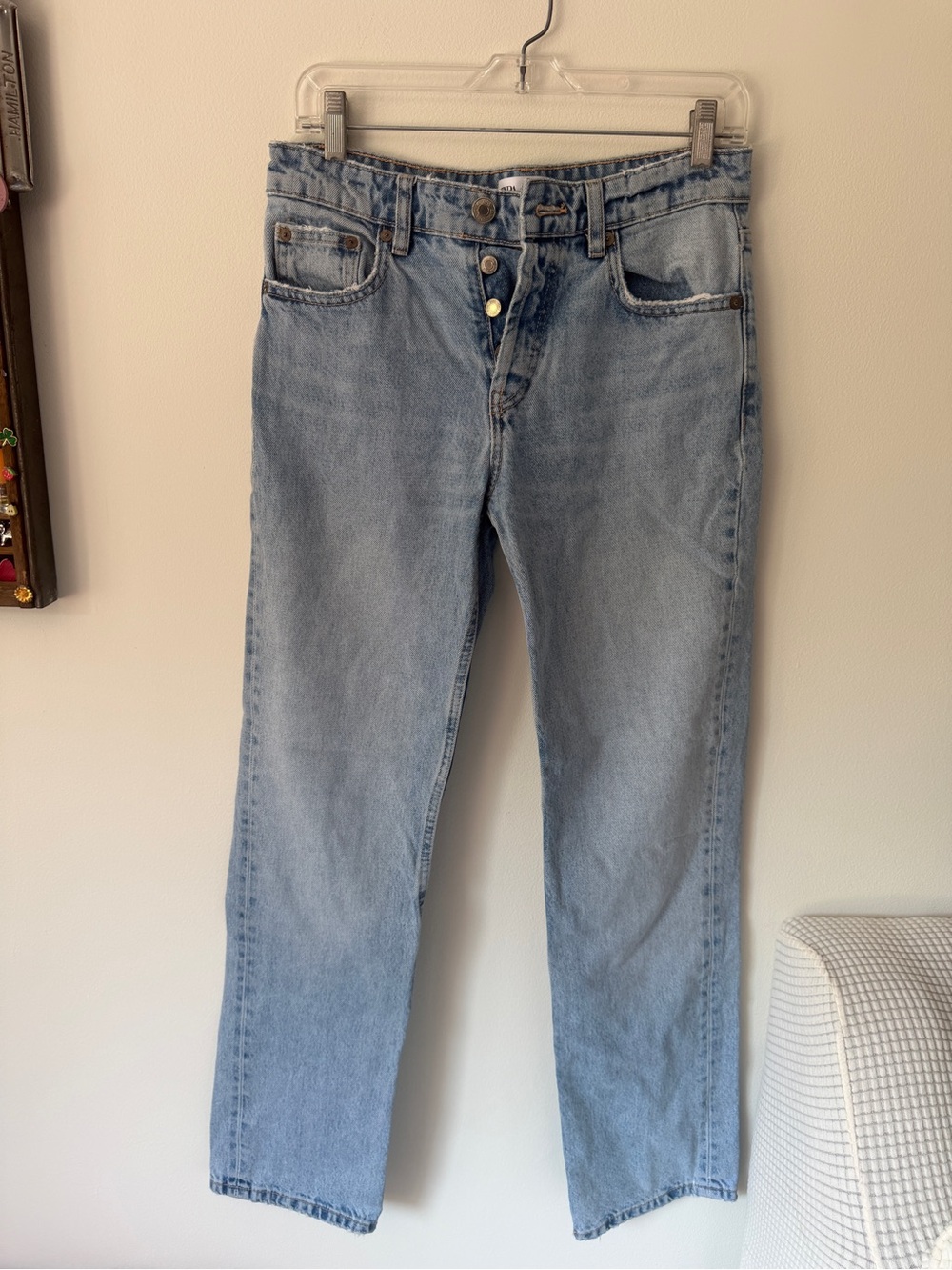 Zara Light Wash Straight Leg Jeans